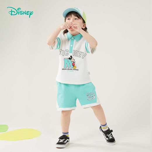 迪士尼【运动米奇】24夏款男童短袖冰感套装休闲凉感短袖短款套装ZD2DT056 商品图3