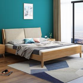 北欧风实木床#112耳朵床原木色（包安装）齐