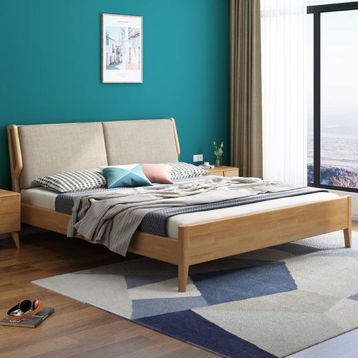 北欧风实木床#112耳朵床胡桃色（齐） 商品图1