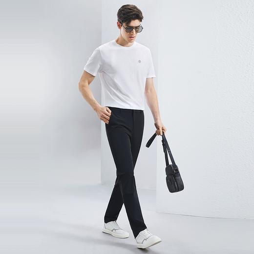 【凉感索罗纳】柒牌圆领短袖T恤男夏季新款时尚满身提花休闲上衣	126T72190 商品图3