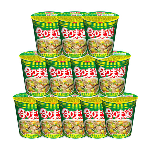 日清方便面 合味道 猪骨浓汤风味 77g*12杯整箱装 桶装速食泡面 商品图0