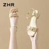 ZHR则则凉鞋女2024新款夏季一字带中跟鞋网红ins公主风粗跟凉鞋女 商品缩略图6