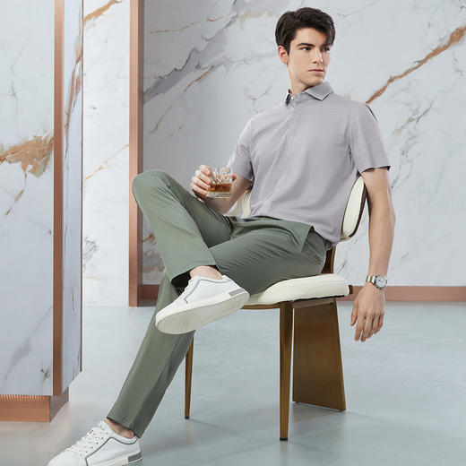 【高端系列】柒牌短袖衬衫男夏季新款商务休闲舒弹丝翻领格子衬衣	126A71290 商品图3