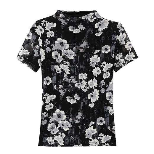 KQL-2551夏新款短袖印花T恤遮肉显瘦舒适透气洋气打底小衫上衣 商品图4