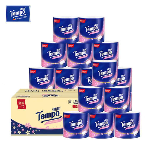 T4682-A 得宝160克4层卷纸樱花香(1×16)装/箱 1箱  160gx16卷/箱6901236321331 商品图9