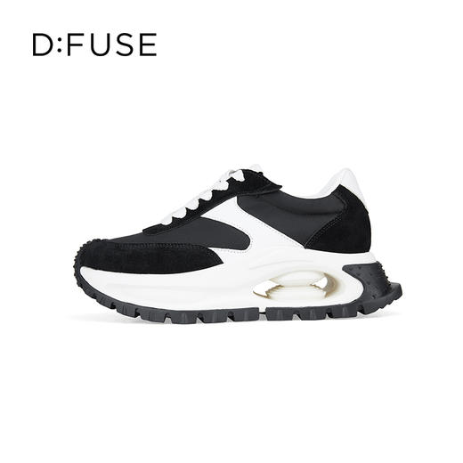 D:FUSE迪芙斯秋季新款可可面包休闲鞋拼接镂空底超轻厚底阿甘鞋DF41112161 商品图4