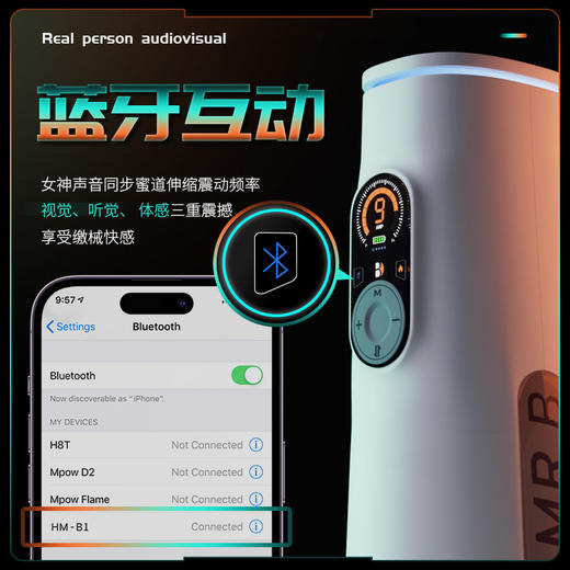 MRB 震动夹吸AI飞机杯 全自动电动伸缩智能加热恒温男用自慰器互动发声男人性玩具互动发音 商品图3