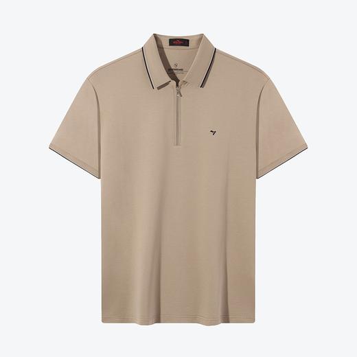 【不变形领】【5A抗菌2A防螨】柒牌半拉链polo衫男士夏季新品休闲百搭短袖T恤	126T70580 商品图4