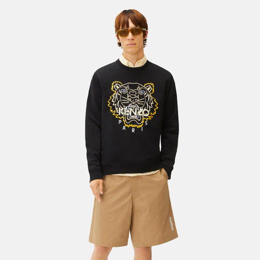KENZO 高田贤三 男士大虎头徽标棉质长袖卫衣 黑色 FC55 SW129 4XH 99 商品图1
