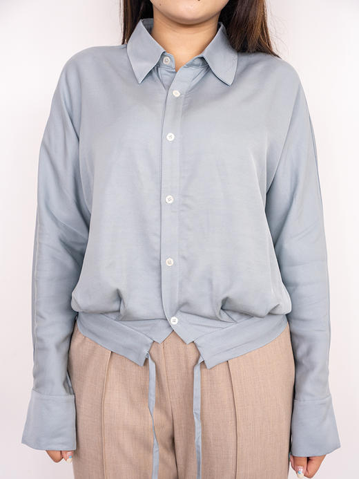女士复古抽绳衬衣 商品图0