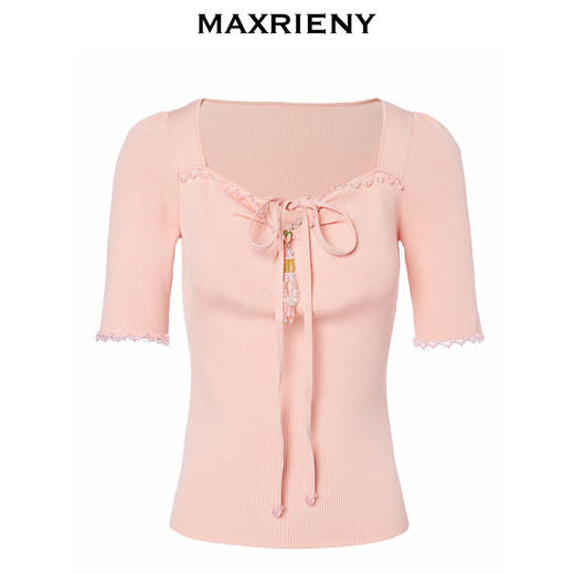 MAXRIENY甜美日系套头针织吊带截短挂脖小衫(货号:MC88SW501) 商品图4