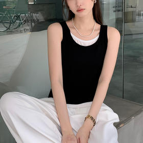 【假两件  更有型 】MUYANHUAN 假两件云感拼接背心  莱赛尔天丝  柔软亲肤