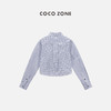COCO ZONE”海风“100棉时尚短款格子衬衫polo领单排扣百搭上衣24C60086 商品缩略图2