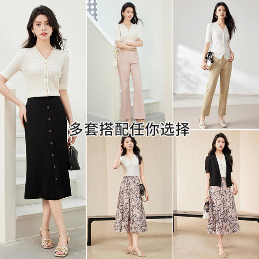 【商场同款】CJKJ403/CJWJ402 “ 法式浪漫针织衫 ” 纯净素洁的米色调，低调娴静 中袖和无袖两款可选 商品图5