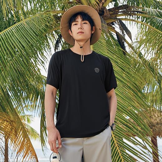 【吸湿速干】柒牌短袖T恤男夏季新款时尚休闲3A抗菌舒适圆领上衣	126T72890 商品图1