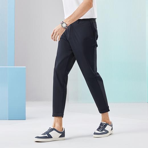 柒牌男士休闲裤2024春夏新款时尚格纹提花舒适百搭直筒九分长裤子	126H72510 商品图1