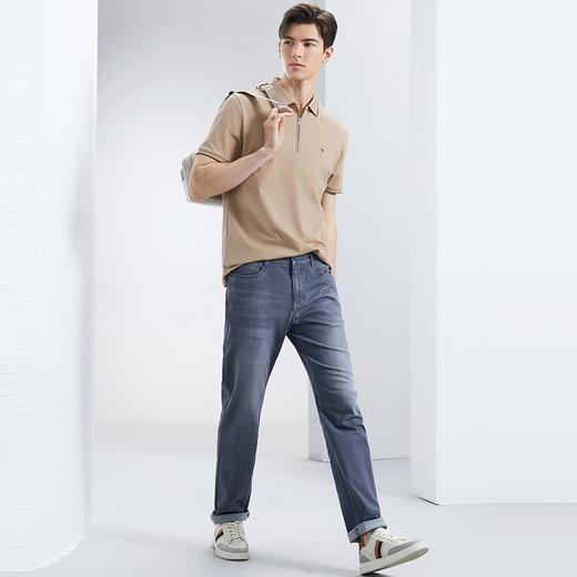 【不变形领】【5A抗菌2A防螨】柒牌半拉链polo衫男士夏季新品休闲百搭短袖T恤	126T70580 商品图3