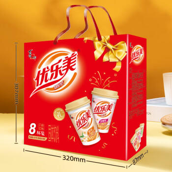 优乐美椰果奶茶80g*8杯640克礼盒箱装 早餐代餐下午茶速溶冲调品饮料 商品图1