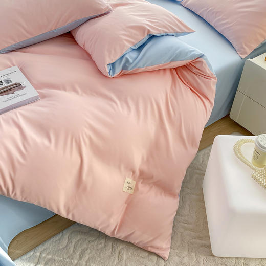 【舒适柔软亲肤棉简约！用心呵护你的睡眠】夏季空调被简约纯色双拼 超柔水洗棉 四件套亲肤加厚床单 被套宿舍家用三件套件-QQ 商品图1