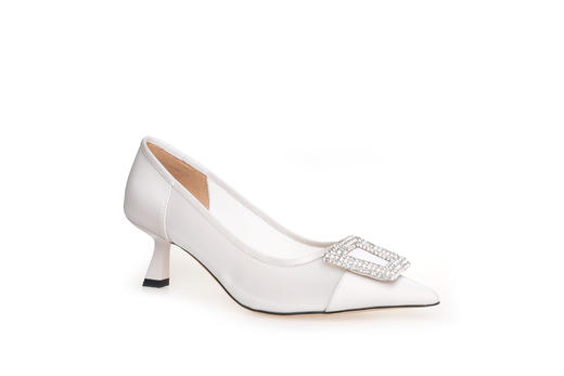 豪麟名鞋奥莱迪嘉女鞋皮鞋真丝牛皮革DJHJA41WP024白色  原价1660元 商品图0