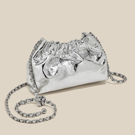 Safiya/索菲娅2024新款 头层牛皮爆款水桶包时尚链条单肩包斜挎女包 SF9136055Y 商品图5