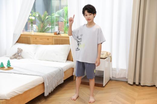 【单件6折/2件5折】【秀黛】男童恐龙印花短袖套装儿童夏季睡衣L2441008T【门店同款】 商品图1