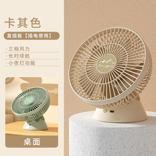 【能当小夜灯❗️台/吊/挂三用风扇】可选充电长续航，灵活多用，清凉不设限❗️宿舍/客厅/厨房油烟机壁挂新款多功能夜灯户外露营吊挂便携小电风扇迷你静音大风力 商品图5