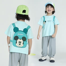 迪士尼小童外衣夏季男童短袖长裤套装ZD2DT020
