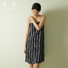 【新品萌宠】桑罗真丝吊带连衣裙睡裙女夏可外穿黑色条纹熊猫印花显瘦居家服 商品缩略图4
