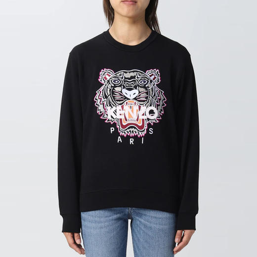 KENZO 高田贤三 女士大虎头徽标棉质长袖卫衣 黑色 FC62 SW824 4XL 99 商品图1