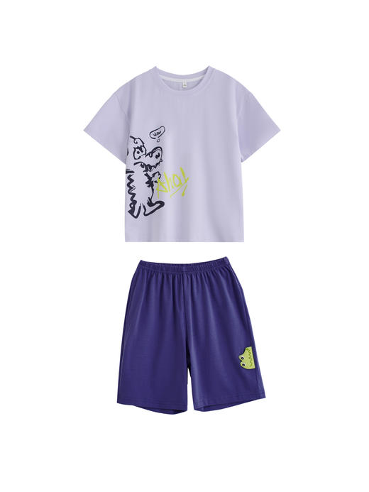 【单件6折/2件5折】【秀黛】男童恐龙印花短袖套装儿童夏季睡衣L2441008T【门店同款】 商品图7