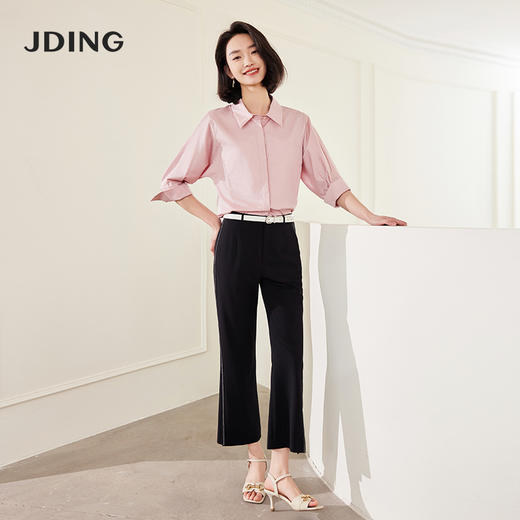 【商场同款】CJTJ420 “ 人鱼裤 ” 9分裤型，夏季穿着更加清凉 侧边精致织带视觉拉伸比例 好看精致 版型显瘦好穿不拘束身高 黑色微喇裤 商品图3