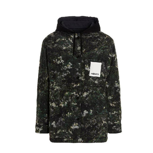 KENZO 高田贤三 男士虎头徽标贴花双面派克大衣棉服 黑色 FC55 OU260 1RC 99 商品图0