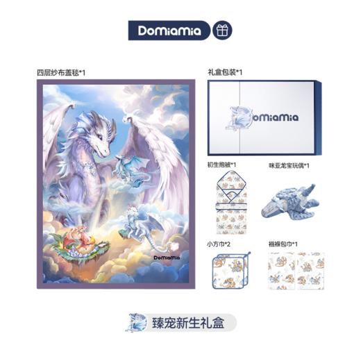 哆咪呀龙年满月礼盒A
（纱布盖毯 玩偶 抱被 小方巾 襁褓巾） 商品图0