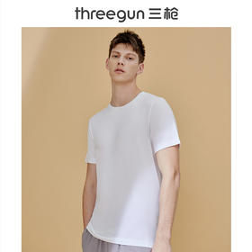 Threegun三枪 【舒肤棉】精漂汗布圆领男士短袖T恤衫-21095A111