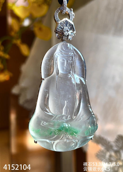 玻璃种飘翠观音吊坠【4152104】具体价格微信咨询 商品图4
