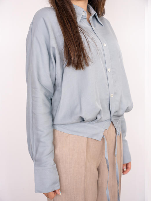 女士复古抽绳衬衣 商品图2