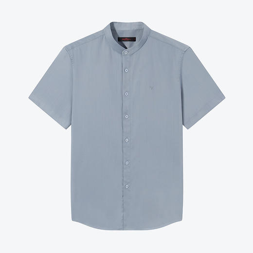 【含竹纤维】柒牌男士短袖衬衫2024夏季新款暗纹提花休闲立领衬衣	126A71190 商品图4