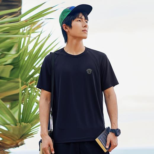 【高弹】柒牌速干短袖T恤男夏季新款时尚百搭运动休闲圆领体恤衫	126T72330 商品图1