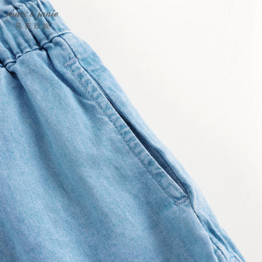 马克珍妮2024年夏装新款 女童纯棉花边腰牛仔短裤 240885 商品图3