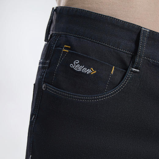 【含桑蚕丝】柒牌直筒牛仔裤男2024春夏新款中腰休闲中青年长裤子	126H71330 商品图2