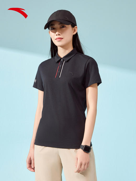 【L/XL断码】安踏冰丝T丨冰感短袖POLO衫女翻领休闲网球运动透气上衣162427101【无货退款】 商品图2