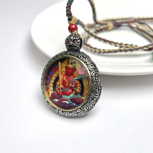 41959铜镶朱砂吊坠-虚空藏菩萨圆牌 商品图0