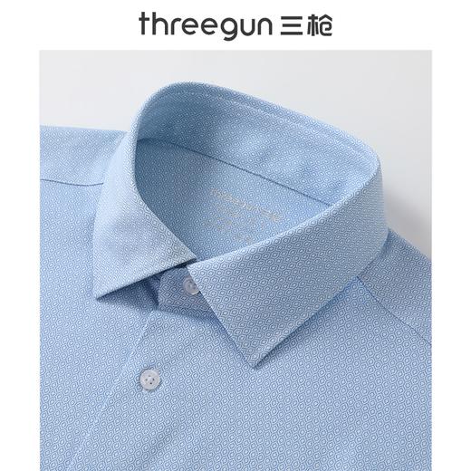 Threegun三枪 时尚弹力印花长袖男士衬衫上衣-81865A011 商品图1