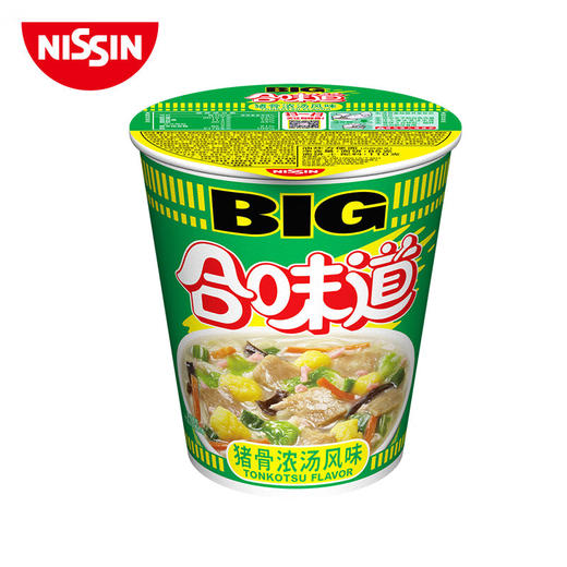 日清方便面 BIG合味道猪骨浓汤风味110g*12杯整箱装大杯日清面 商品图1