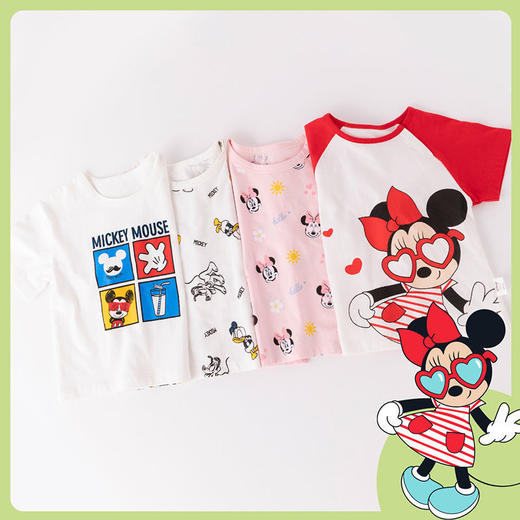 迪士尼童装 女童t恤短袖2021夏季新款洋气中小童上衣儿童打底衫潮212S1502 商品图1