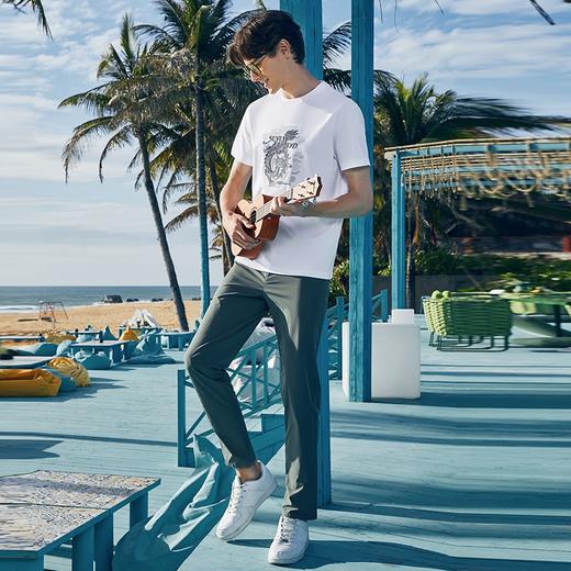 【冰藻泥】柒牌男装短袖T恤男夏季薄款时尚龙纹印花休闲圆领上衣	126T71940 商品图3