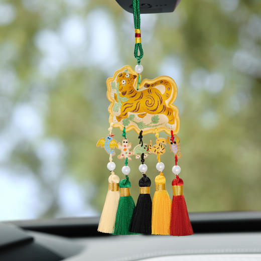 【故宫挂件】端午艾虎艾草流苏香囊小老虎刺绣香包挂件 商品图2