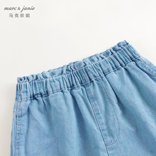马克珍妮2024年夏装新款 女童纯棉花边腰牛仔短裤 240885 商品图2
