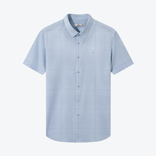 【瞬间凉感】柒牌抗皱短袖衬衫男士夏季新款时尚格子印花翻领衬衣	126A70380 商品图4